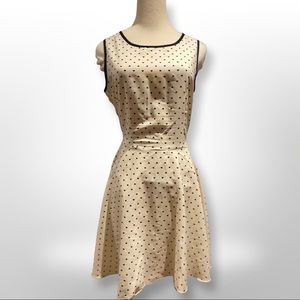 Beige polka dot sleeveless dress